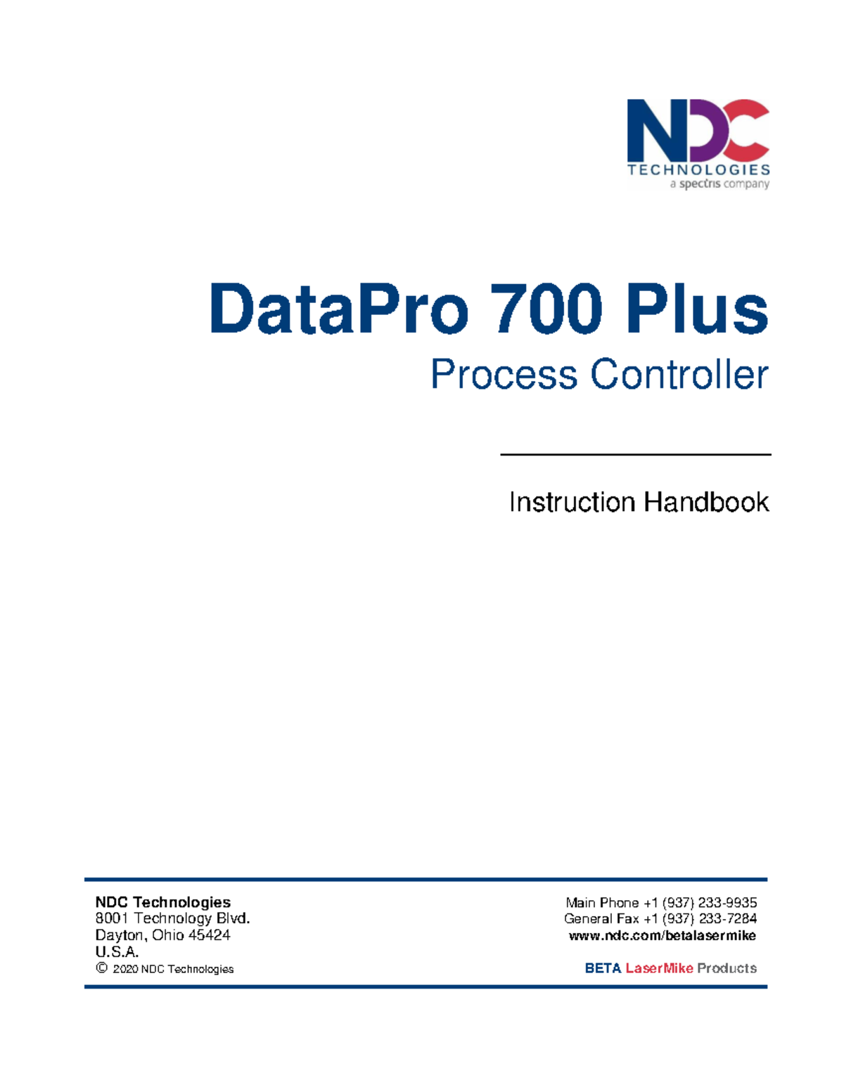 Manen 5104-0140 - Manuales - DataPro 700 Plus Process Controller ...