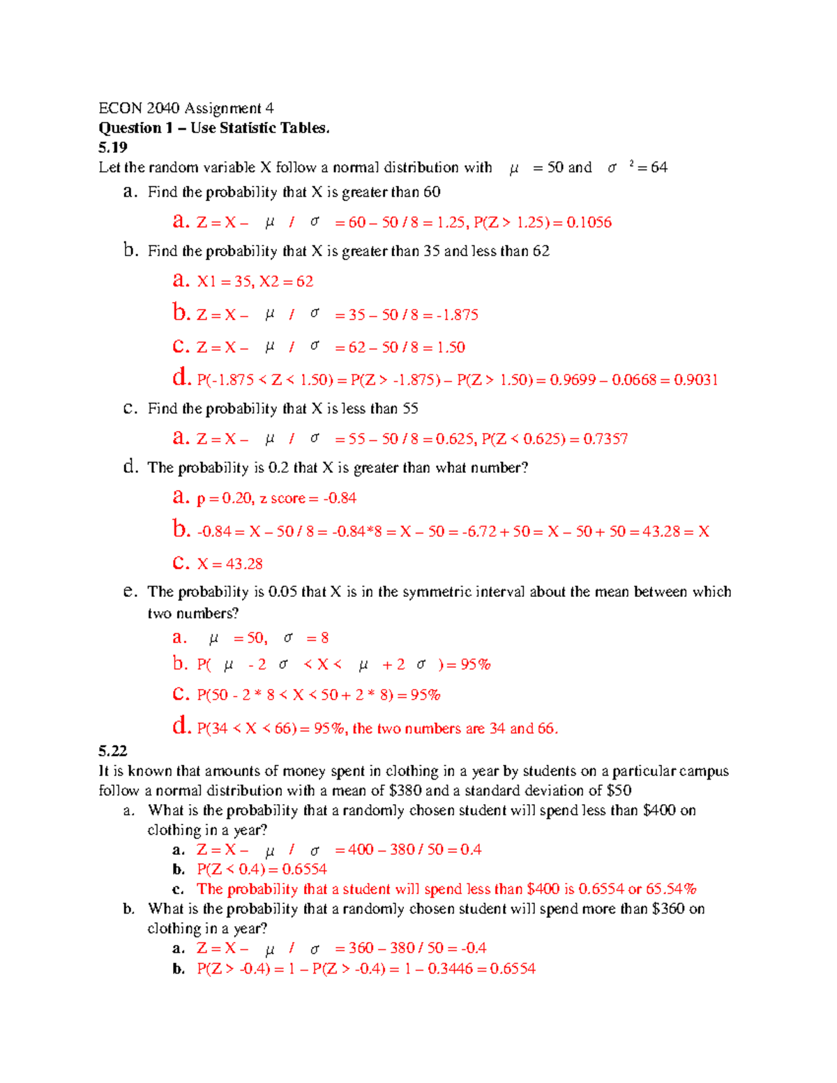 ECON 2040 Assignment 4 - tbh i dont know what to tell ya i hope this ...