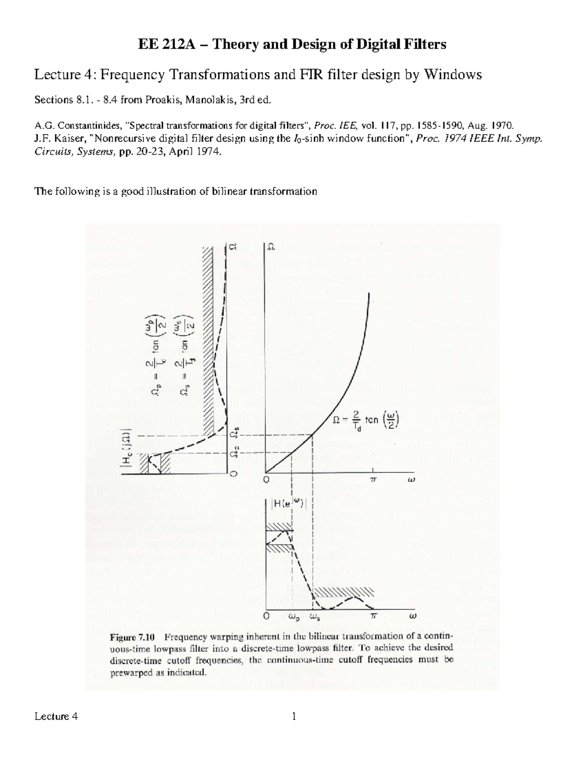 212A 1 Lecture 4 Notes Prof Wilson Lecture 4 Frequency