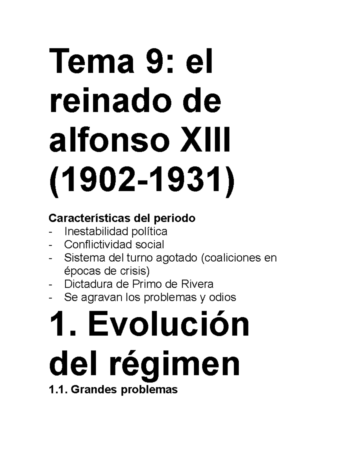 Tema 9 El Reinado De Alfonso Xiii Tema 9 El Reinado De Alfonso Xiii