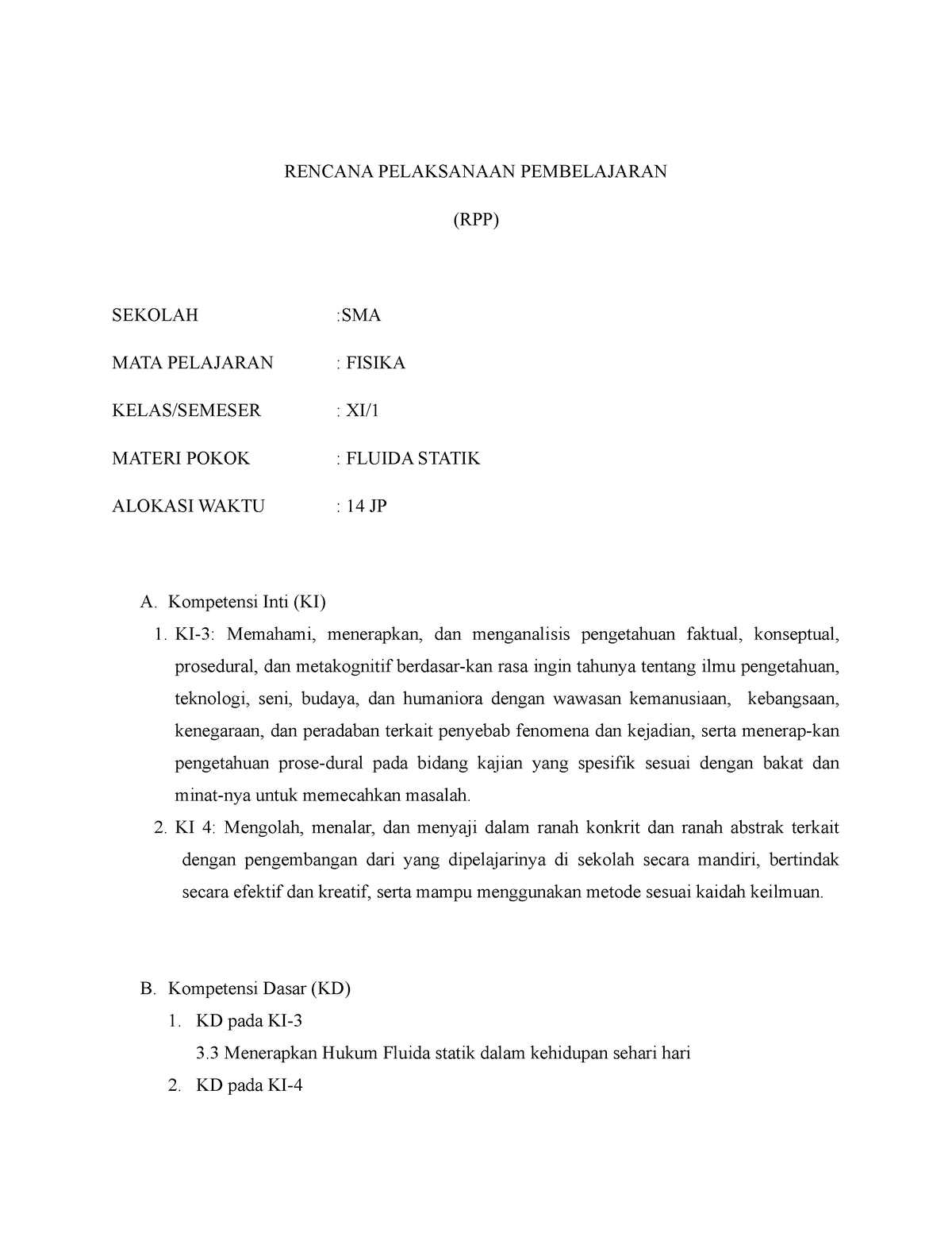 KD 3 - Tugas KD 3.3 - RENCANA PELAKSANAAN PEMBELAJARAN (RPP) SEKOLAH ...