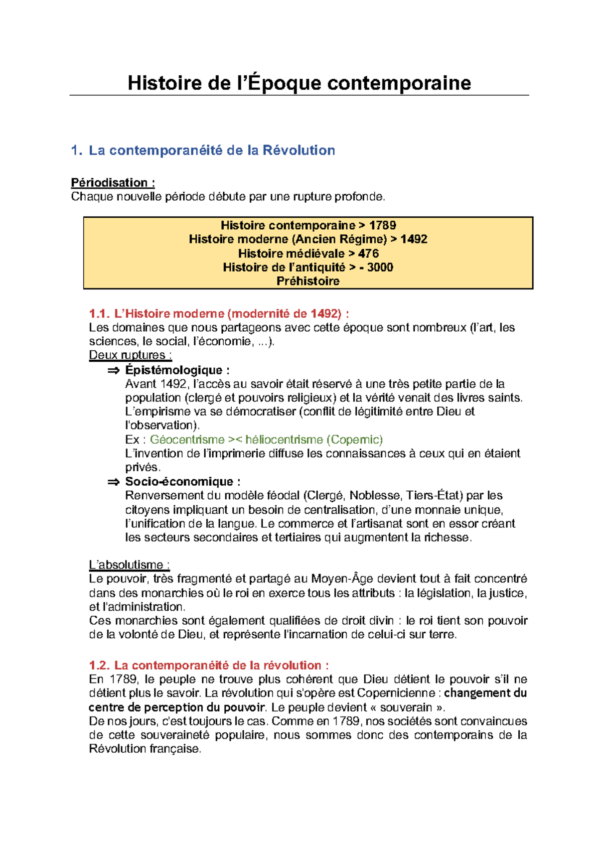 Histoire de l'époque contemporaine - Histoire de l’Époque contemporaine ...