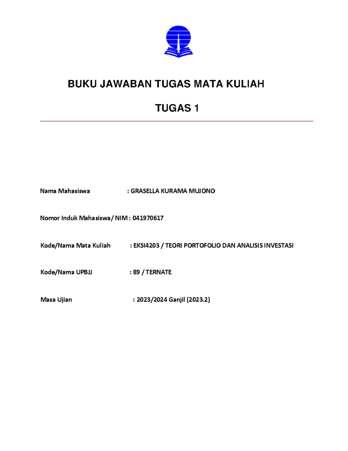 BJT TMK 1 EKSI4203 Teori Portofolio DAN Analisis Investasi - BUKU ...