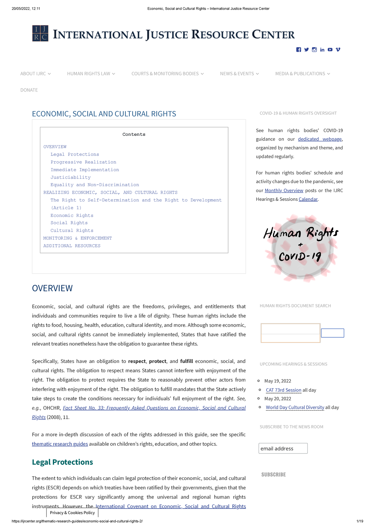 Economic, Social and Cultural Rights – International Justice Resource ...