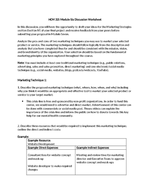 Jerri C HCM 325 Module Four Journal Worksheet - HCM 325 Module Four ...