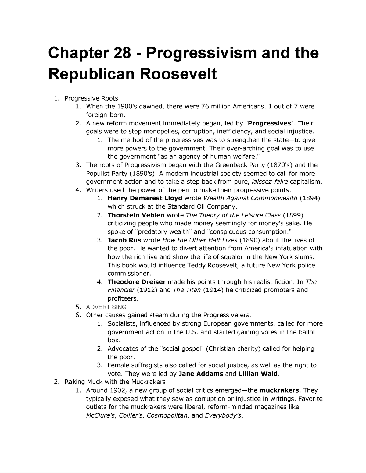 Chapter 28 - Progressivism And The Republican Roosevelt - Chapter 28 ...