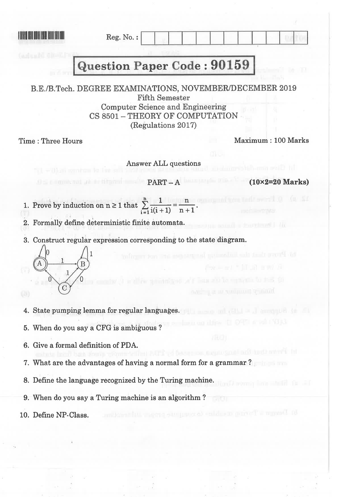 CSE-ND-2019-CS 8501-Theory Of Computation-650381478-202002 17185525 ...