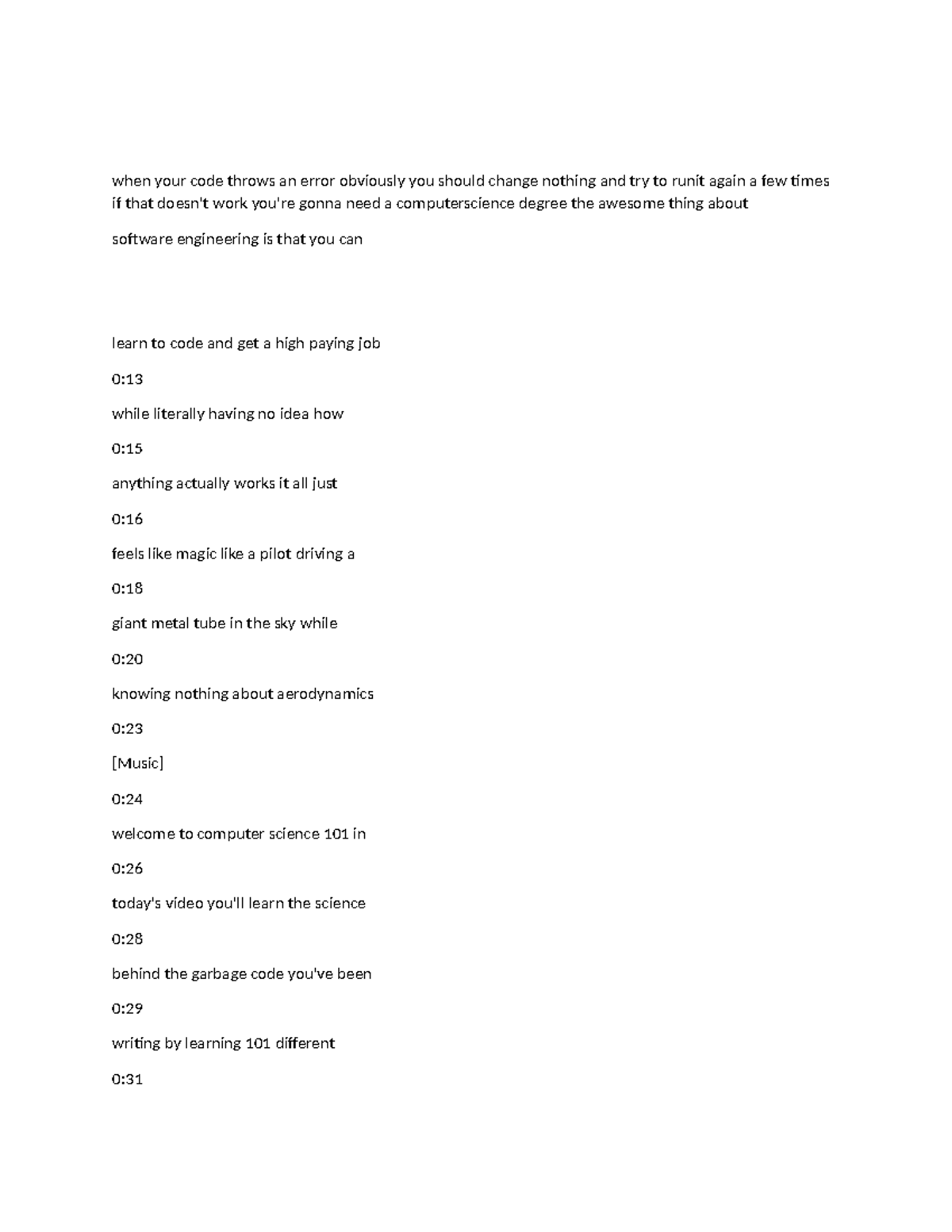 Transcriptsof Computer Sciwence concepts - when your code throws an ...