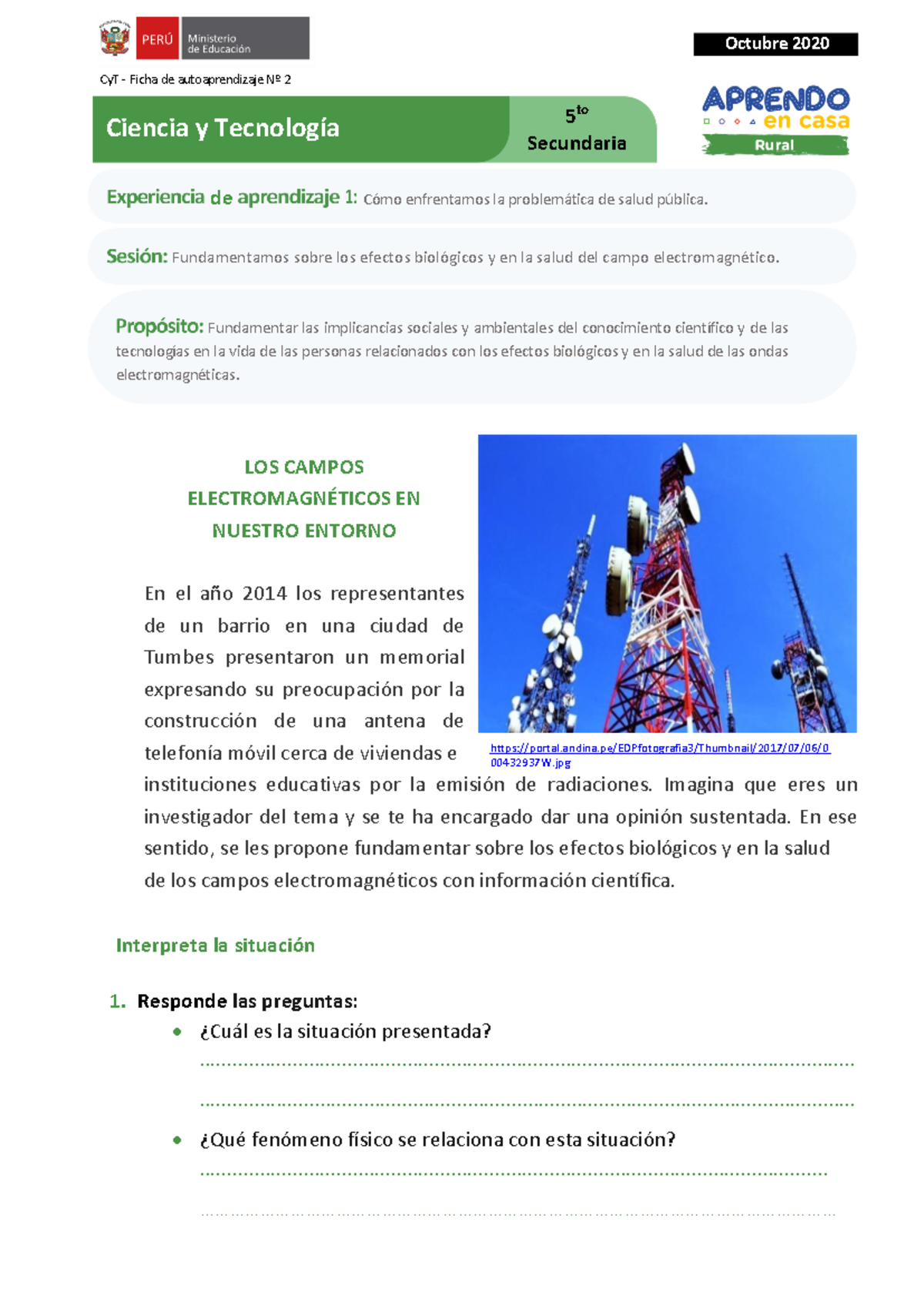 Ficha Autoaprendizaje 5° Grado Ciencia Y Tecnologia Semana - Warning ...