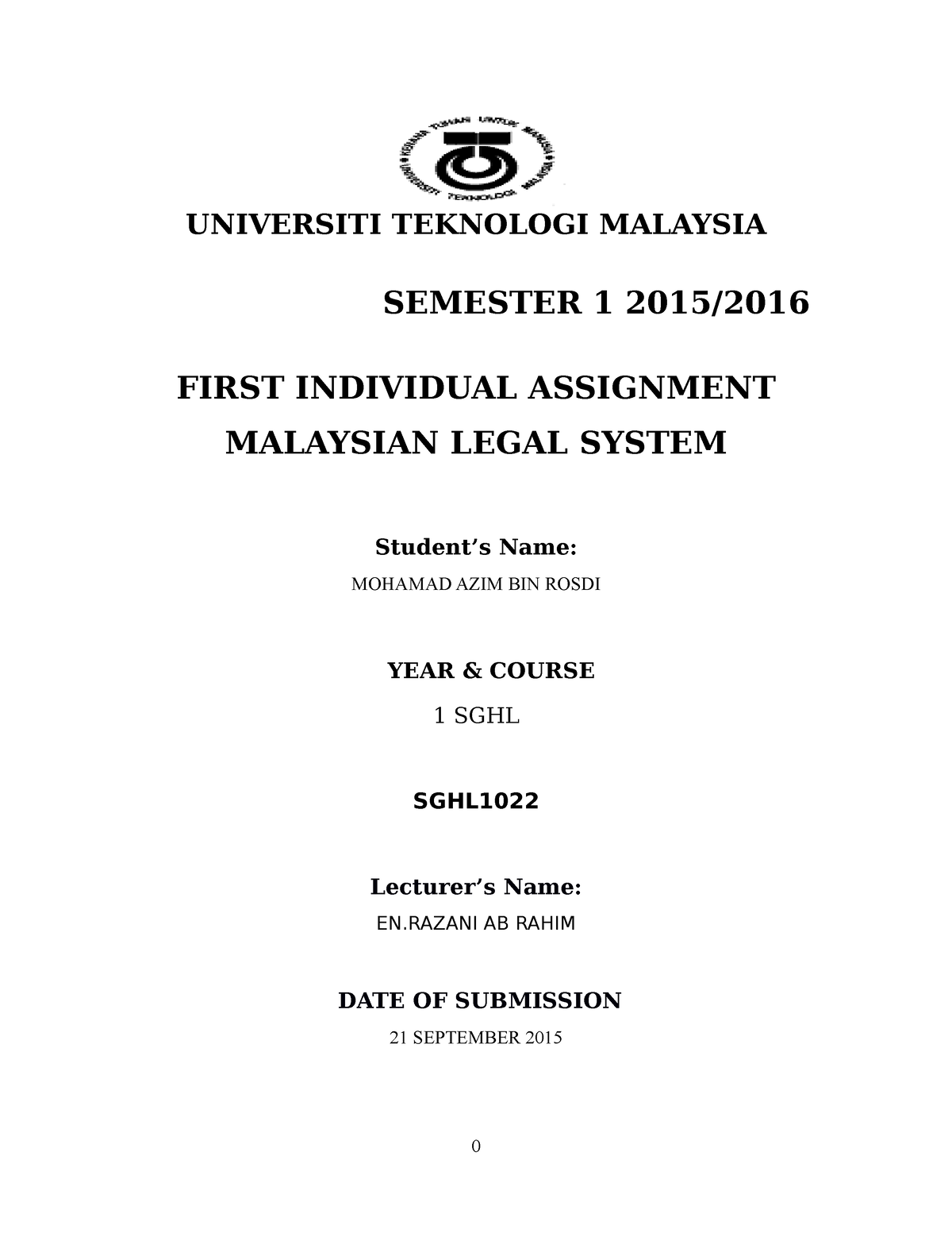 legal assignment malaysia