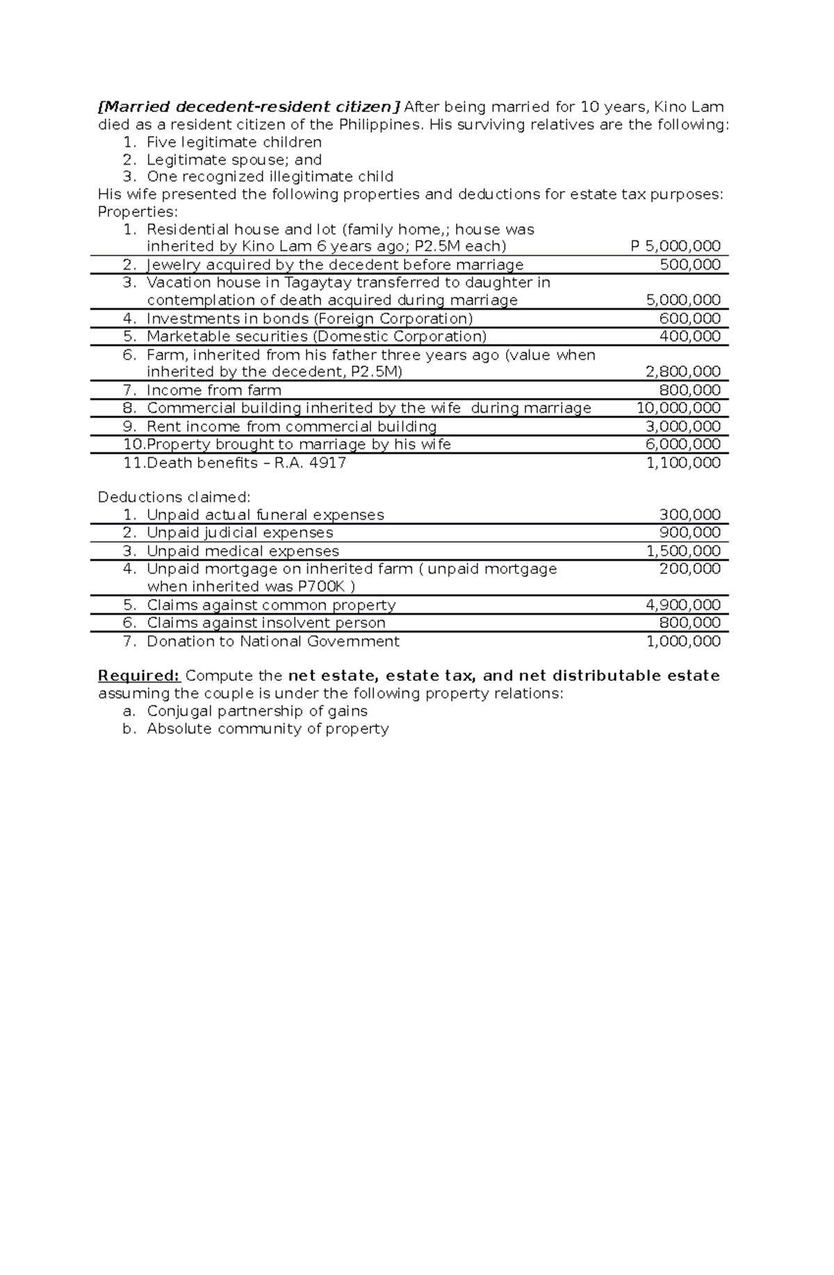 property-regime-exercise-problem-married-decedent-resident-citizen