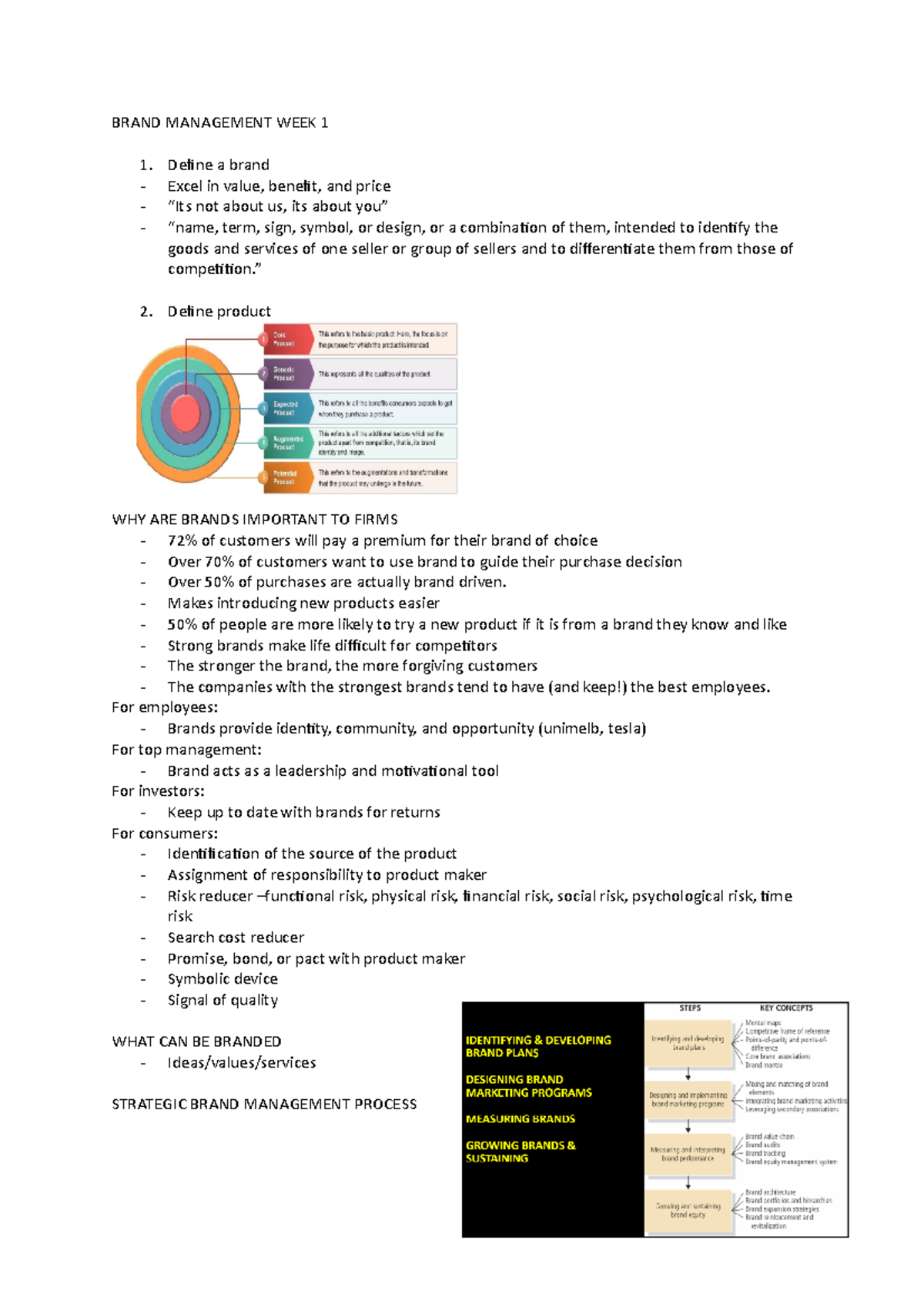 Brand Management WEEK 1 - BRAND MANAGEMENT WEEK 1 Define a brand Excel ...