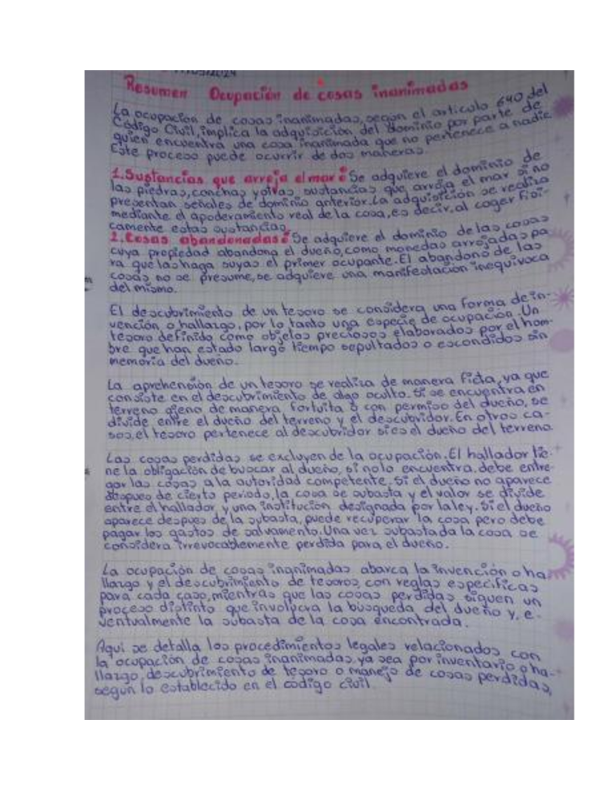 Cosas inanimadas - Resumen de cosas inanimade del La ocupacion de ...