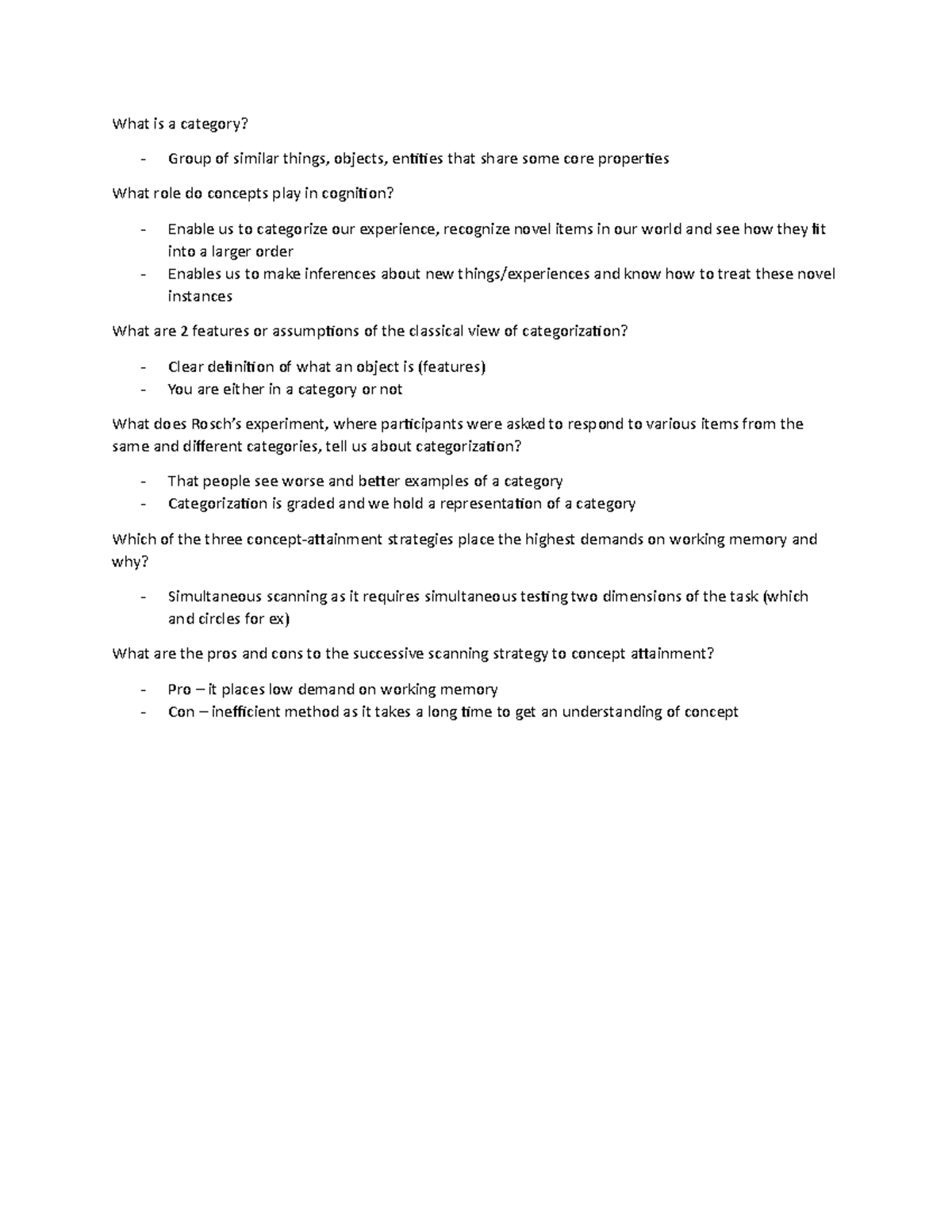 Module 7 Notes What is a category? Group of similar things, objects