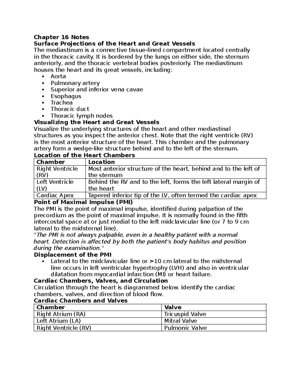 Chapter 16 Health Assessment - Chapter 16 Notes Surface Projections of ...