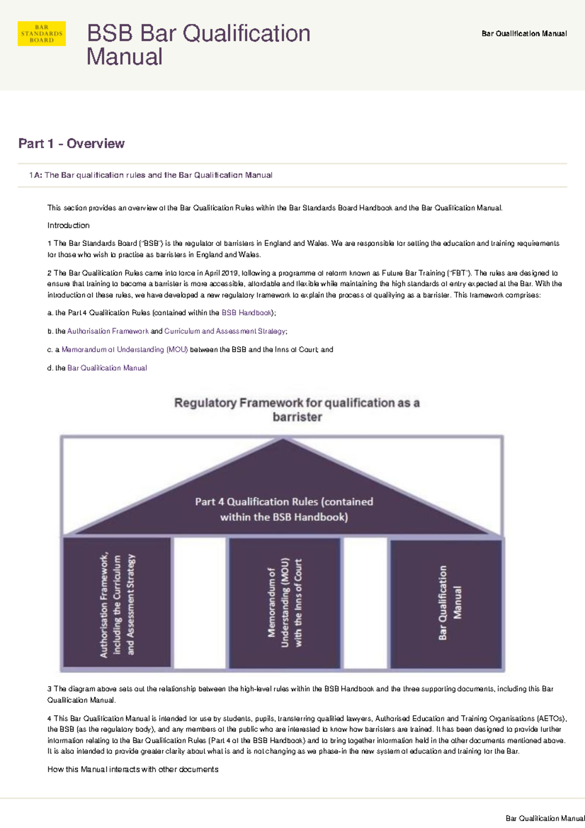 Bar Qualifications Manual Studocu