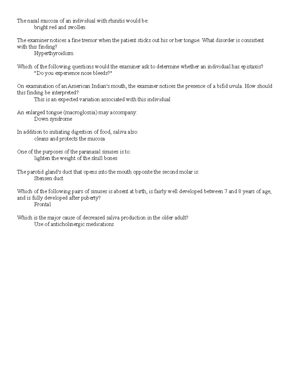 Chapter 17 - Nose , Mouth, And Throat - The Nasal Mucosa Of An ...