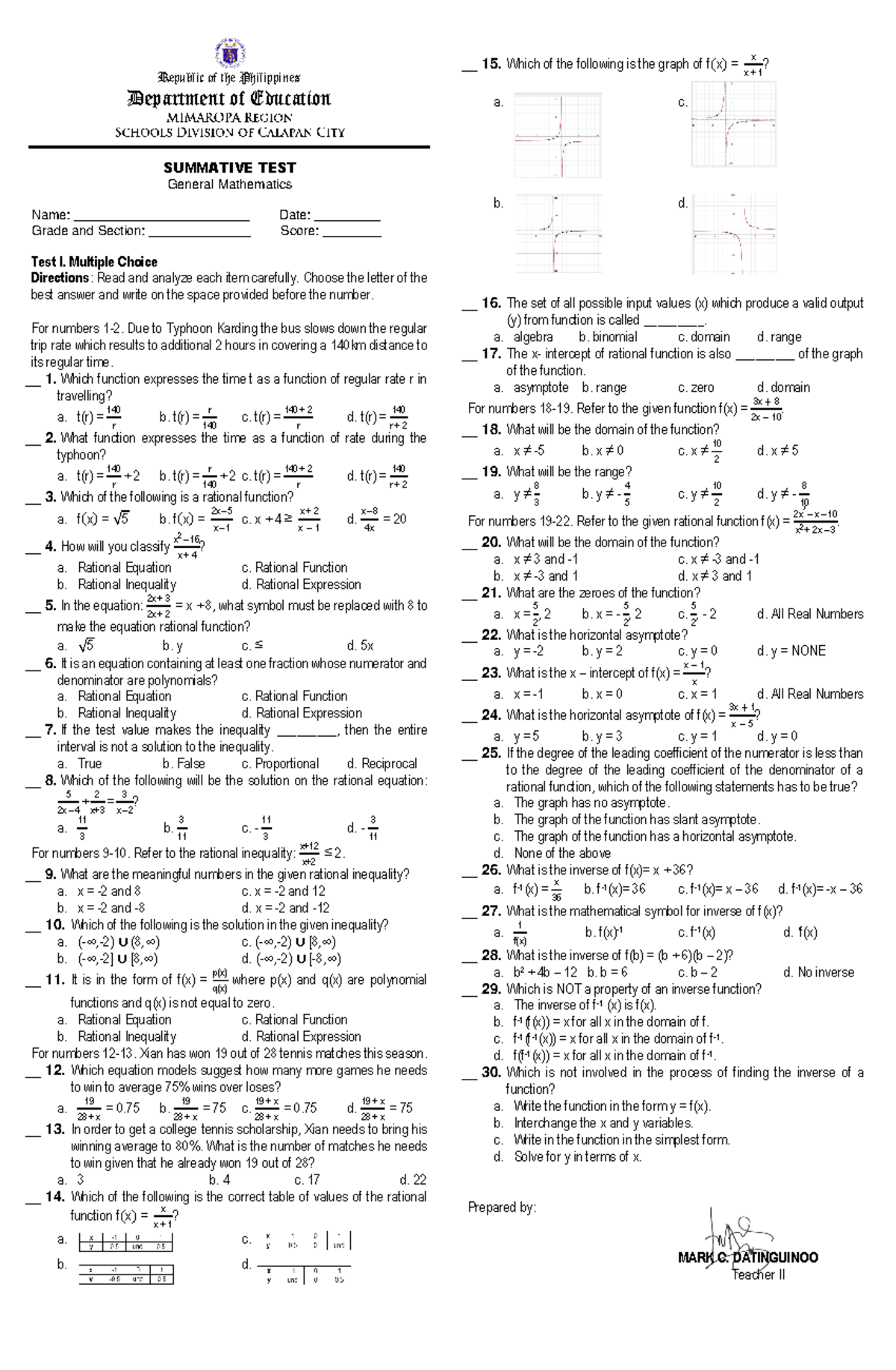 Summative-Test-2A - PRACTICE TEST - Republic of the Philippines ...