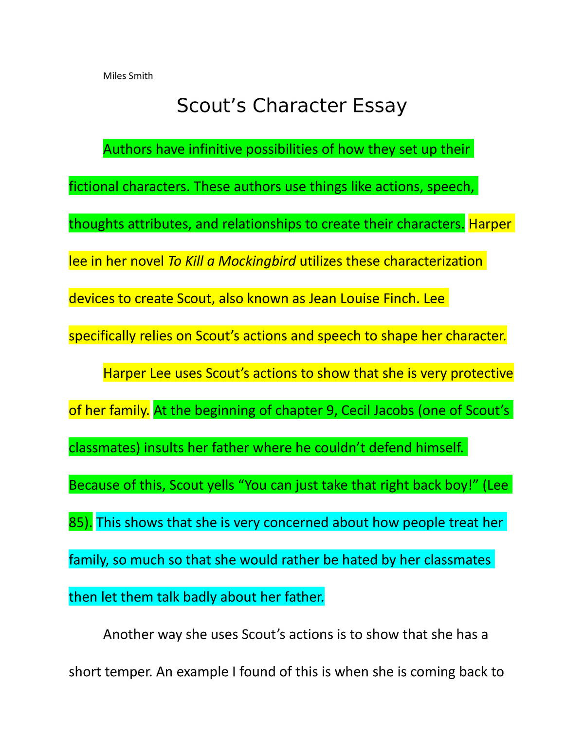scout character analysis essay