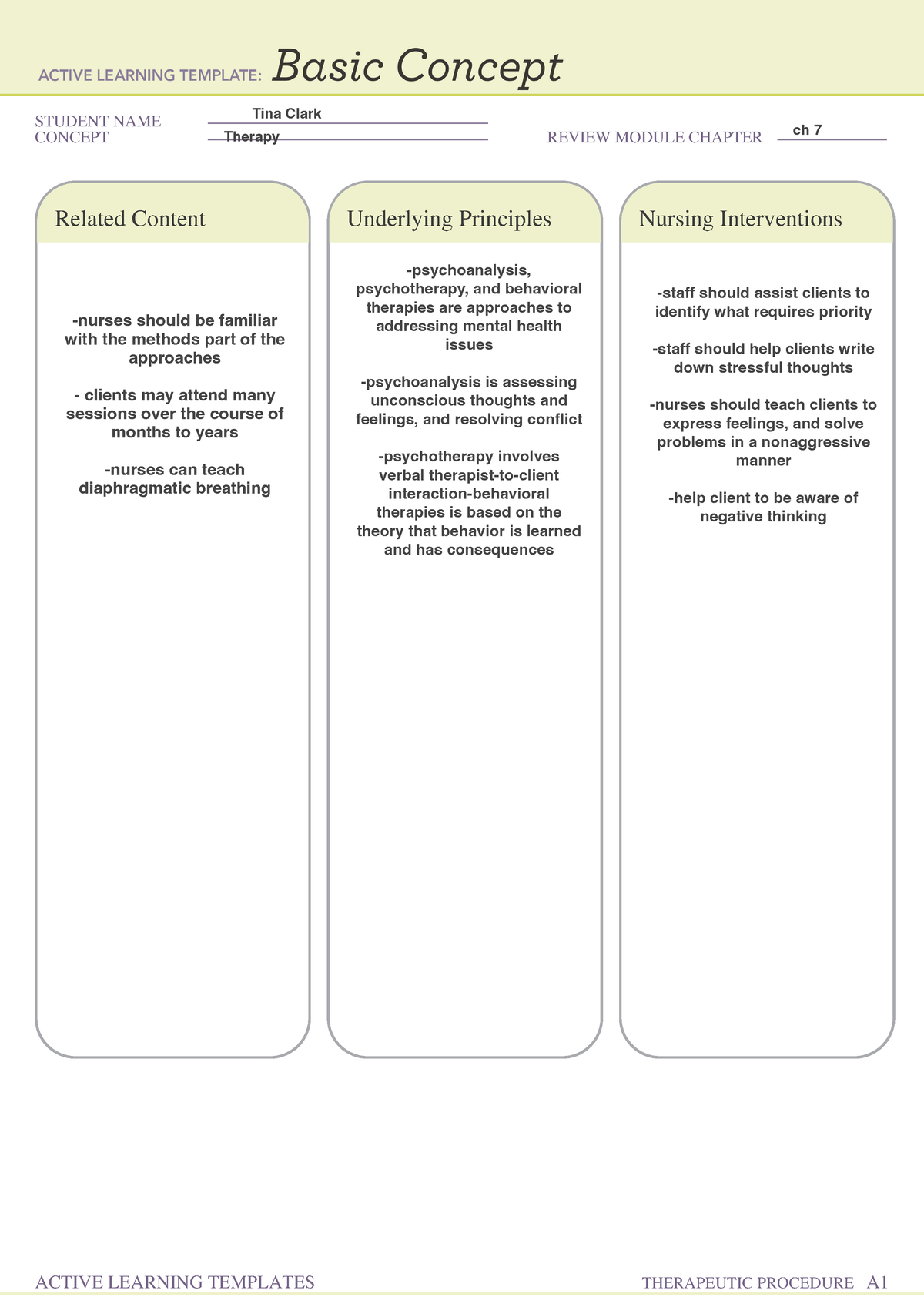 ATI Therapy - Nur1 - STUDENT NAME CONCEPT REVIEW MODULE CHAPTER Related ...