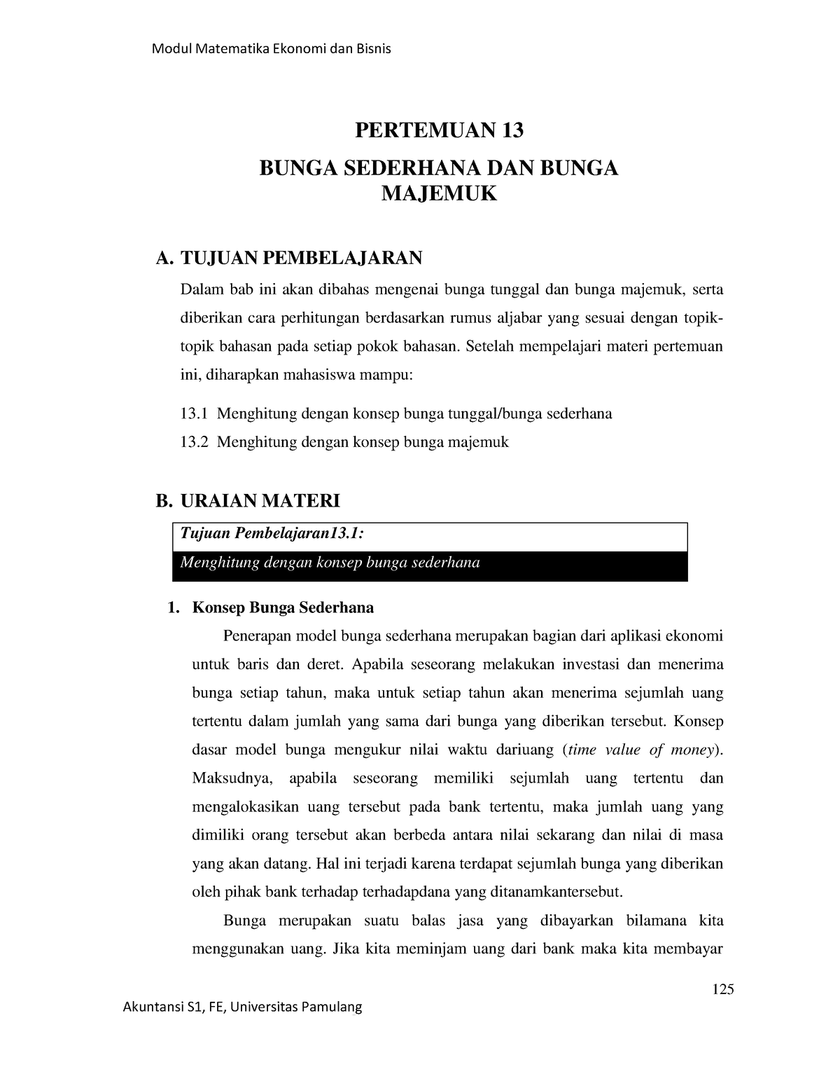 Pertemuan 13. Bunga Sederhana DAN Bunga Majemuk - 125 Menghitung Dengan ...