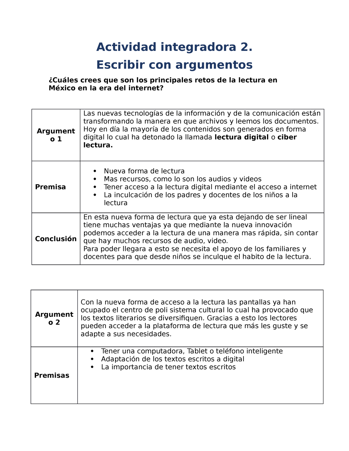 Módulo 5 Actividad Integradora 2 Actividad Integradora 2 Escribir