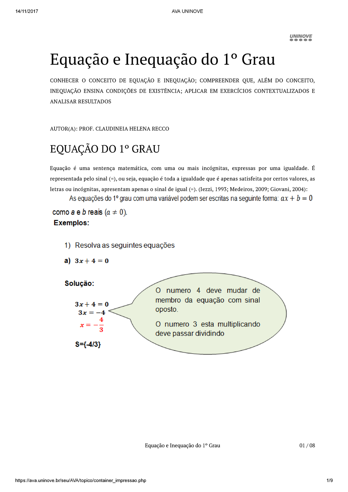 Equações e Inequações do 1º grau, 80 plays