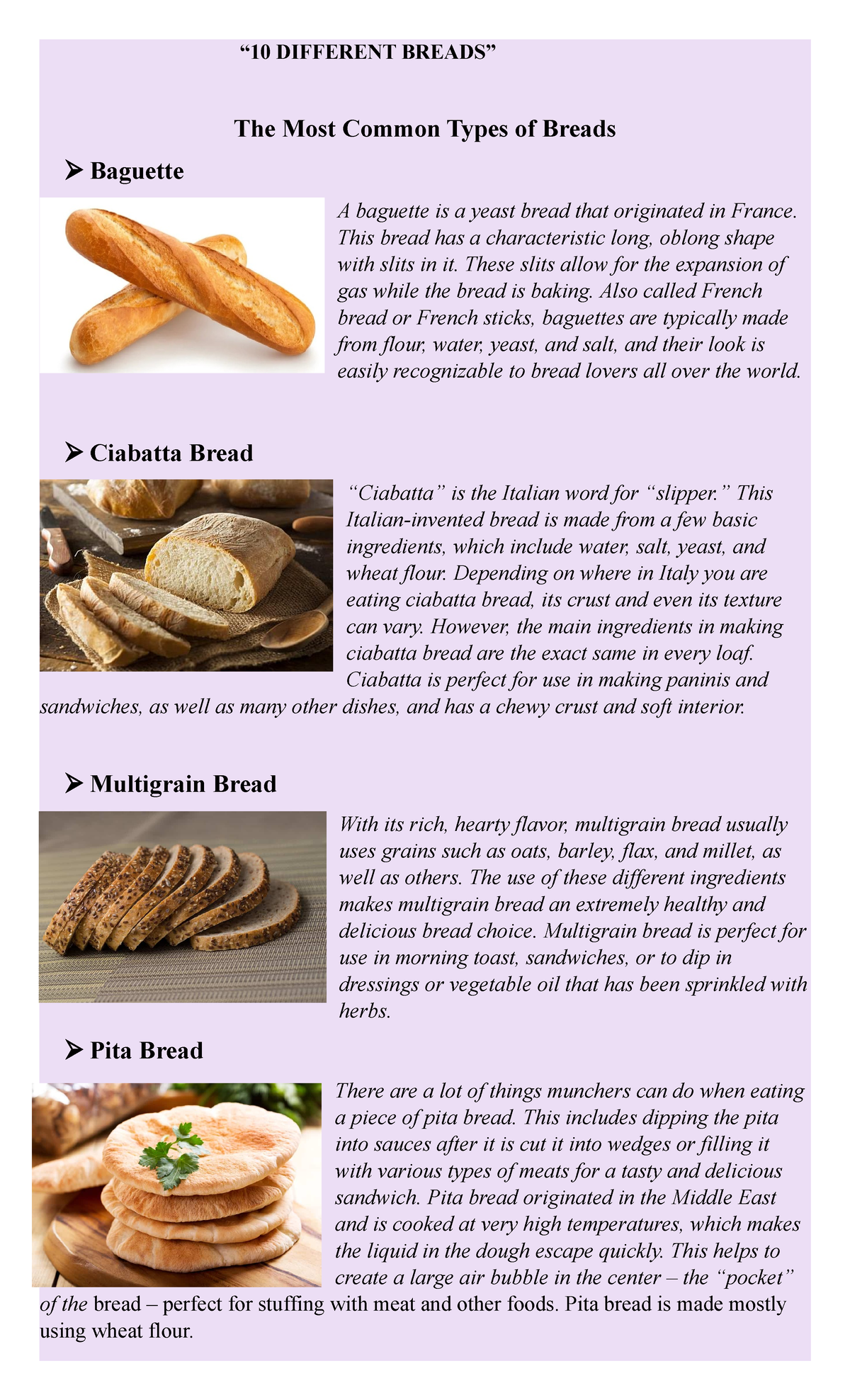 10 Different Famous Breads - “10 Different Breads” The Most Common 