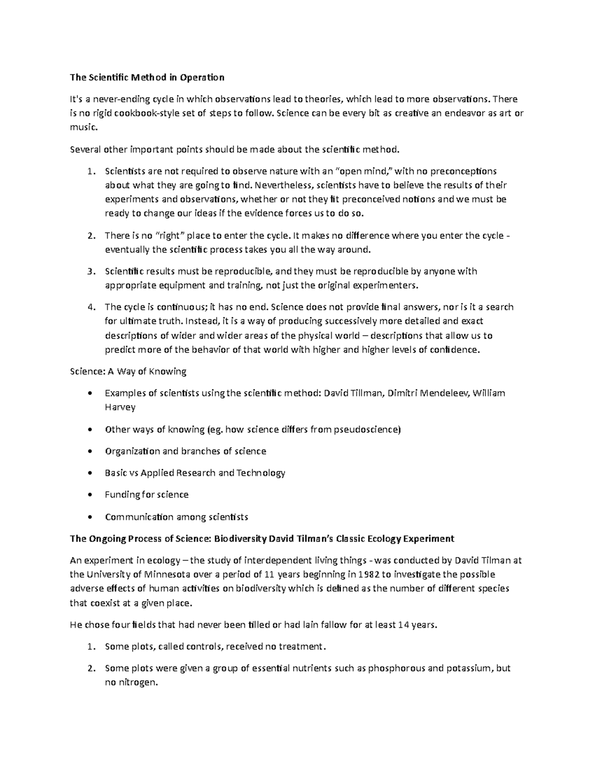 Lecture Notes 3 - The Scientific Method in Operation It's a never ...