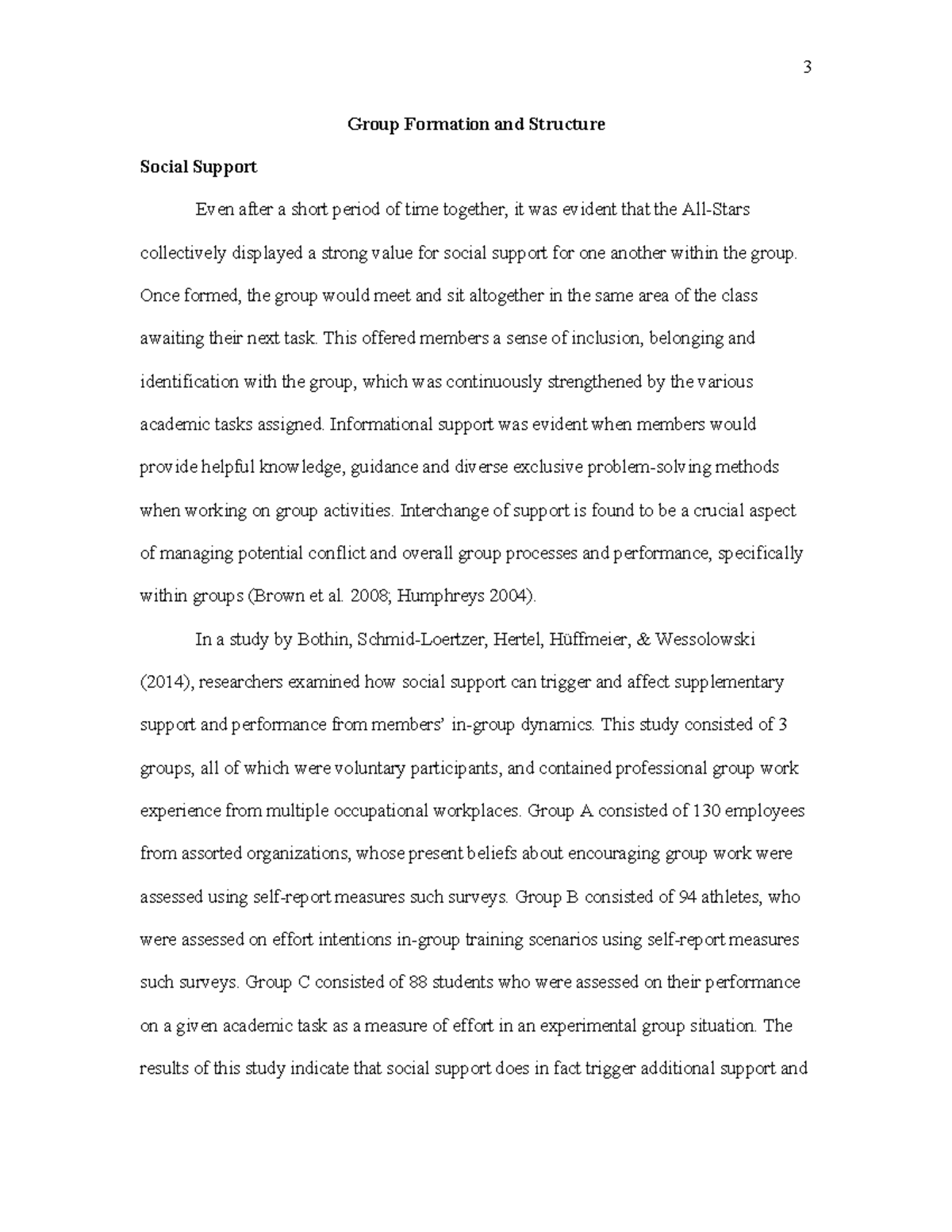 3430 Paper Example - Psychology - Group Formation and Structure Social ...