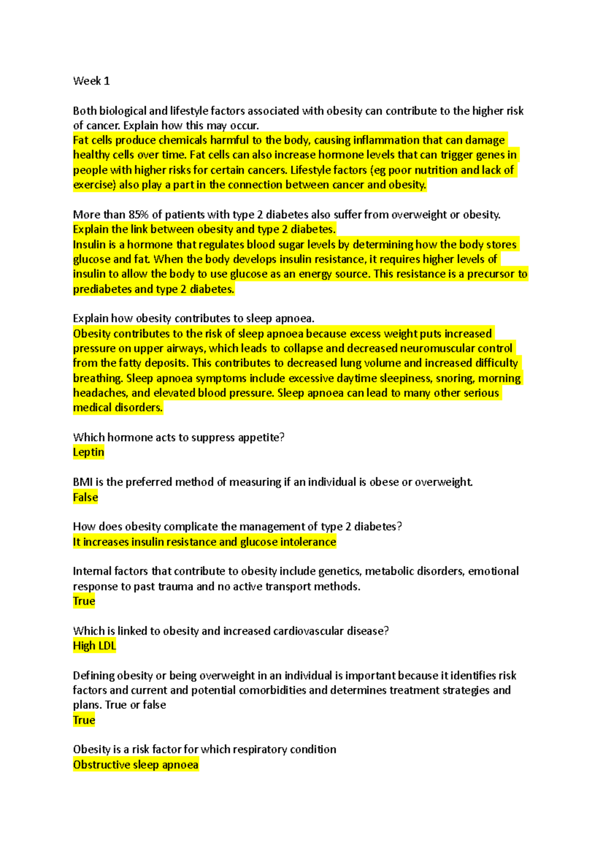 911 Weekly knowledge check - Week 1 Both biological and lifestyle ...