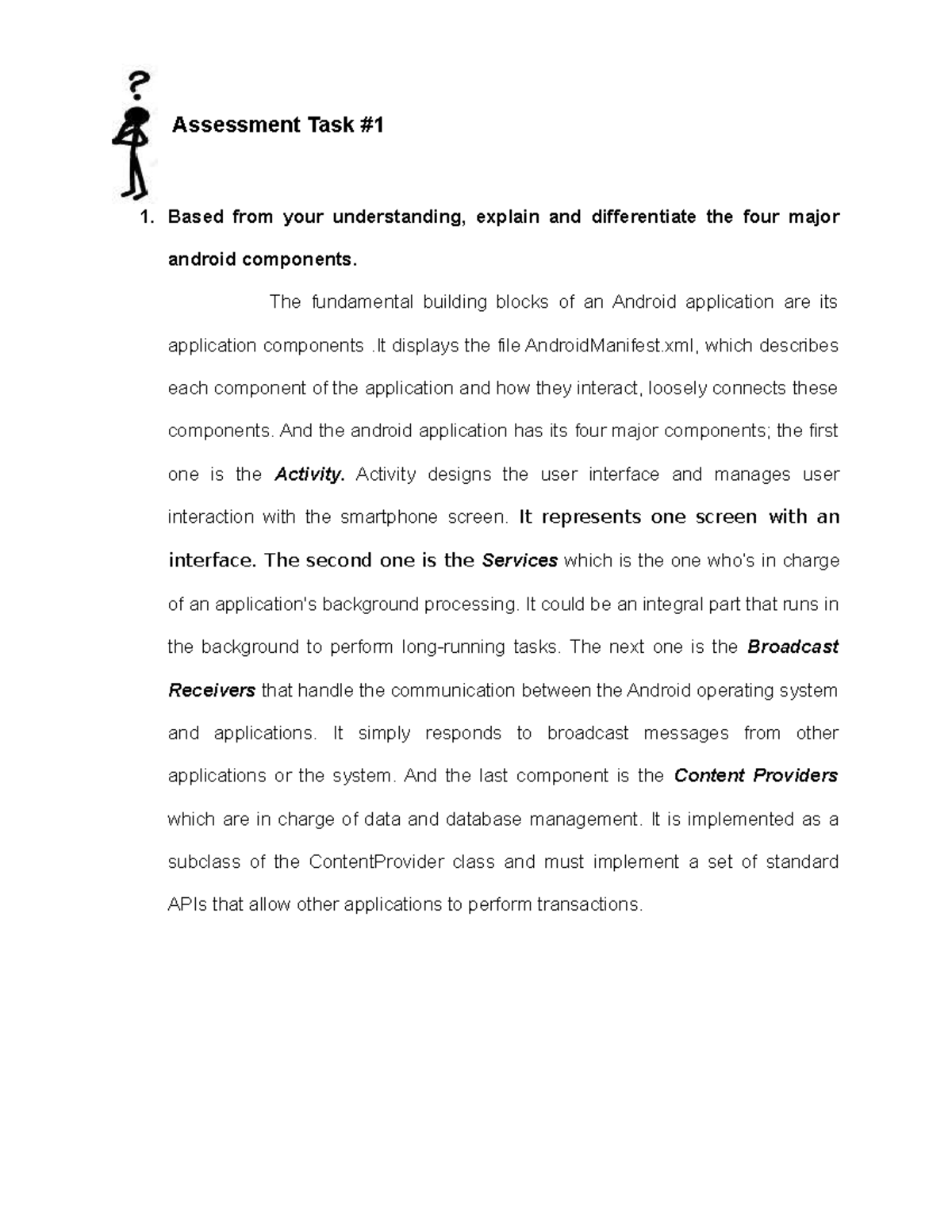 Assessment Task #1 - Lecture notes 1 - Assessment Task 1. Based from ...