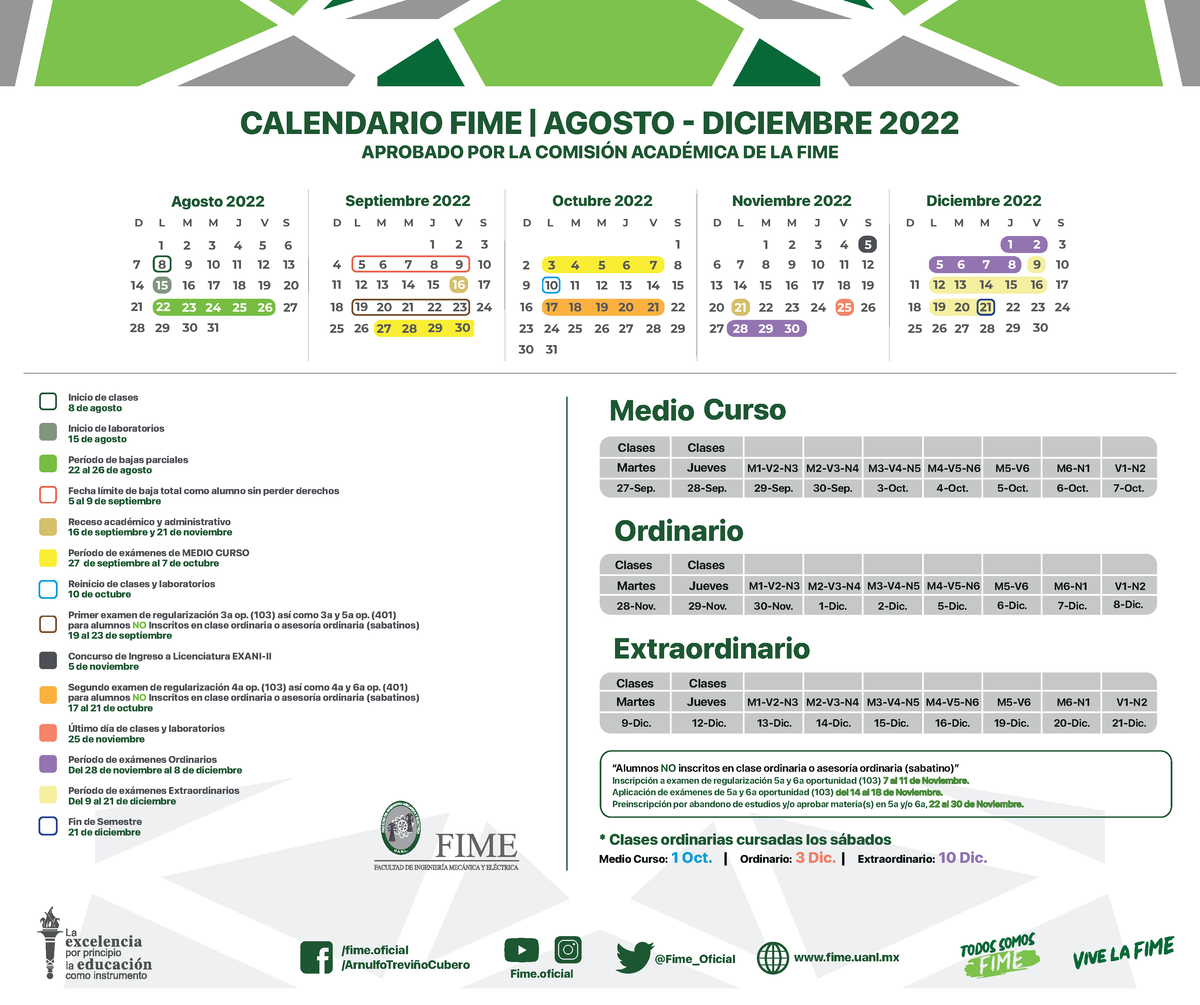 CalendarioAgostoDiciembre CALENDARIO FIME AGOSTO DICIEMBRE 2022