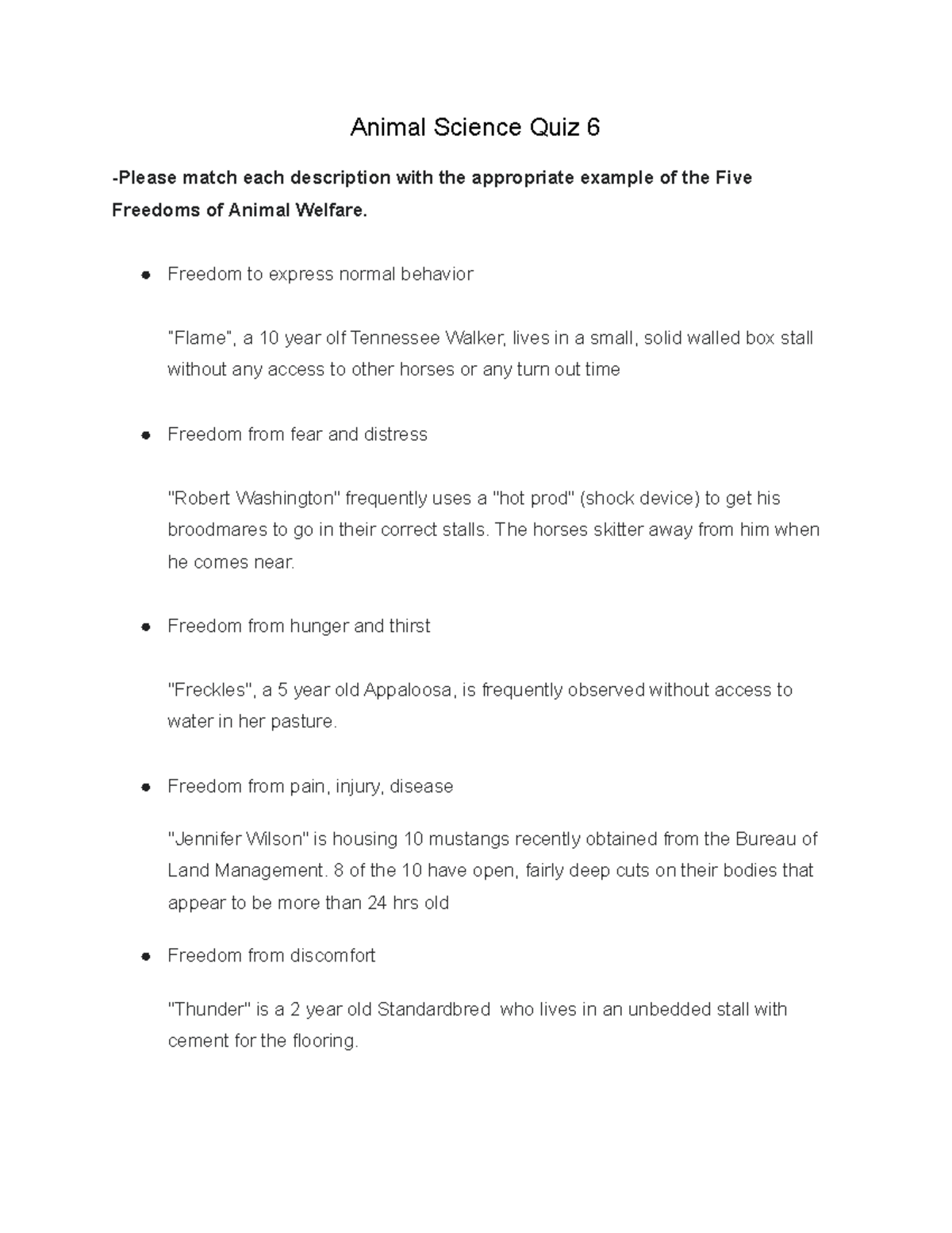 Animal Science Quiz 6 You can use my quiz as a practice for your quiz