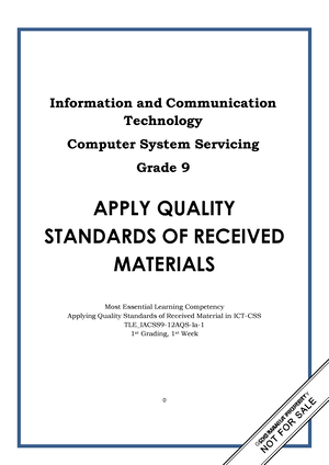 TLE-ICT-CSS-9-Q2 Module-2-PITD For Educational Purposes - 9 TLE – ICT ...