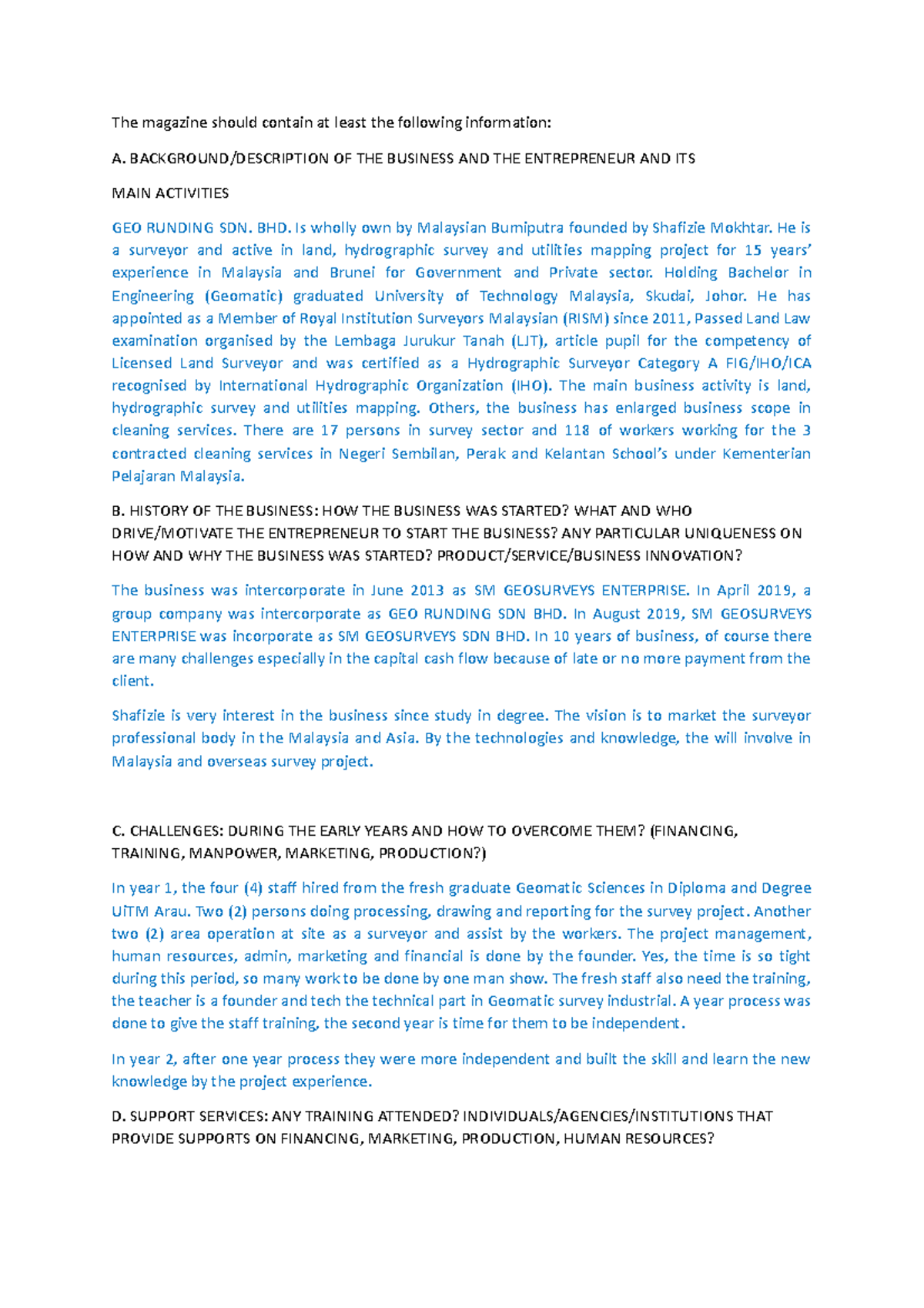 Interview Company Pengajian Keusahawanan The Magazine Should