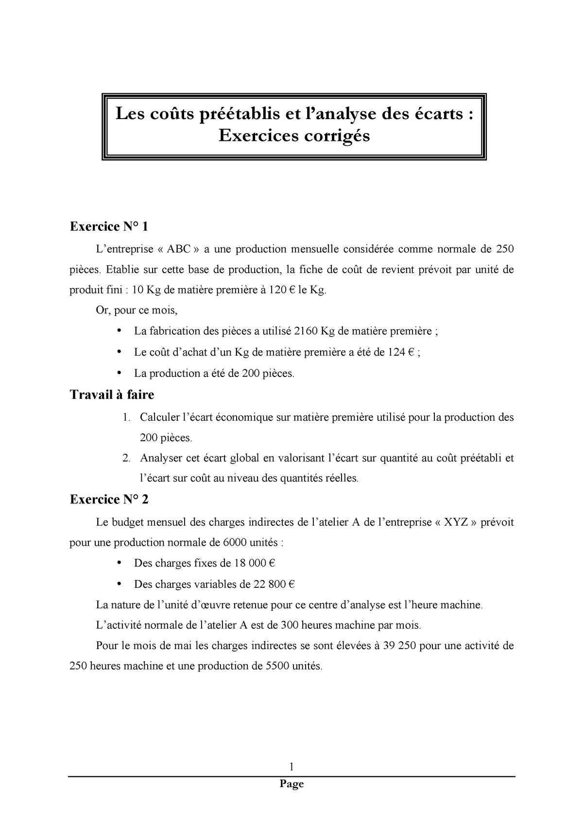 Execarts 2 - Exercice Cout Complet B,nb,b,b,b,b,b,b,b,b,b,b,b,b,b,b,b,b ...