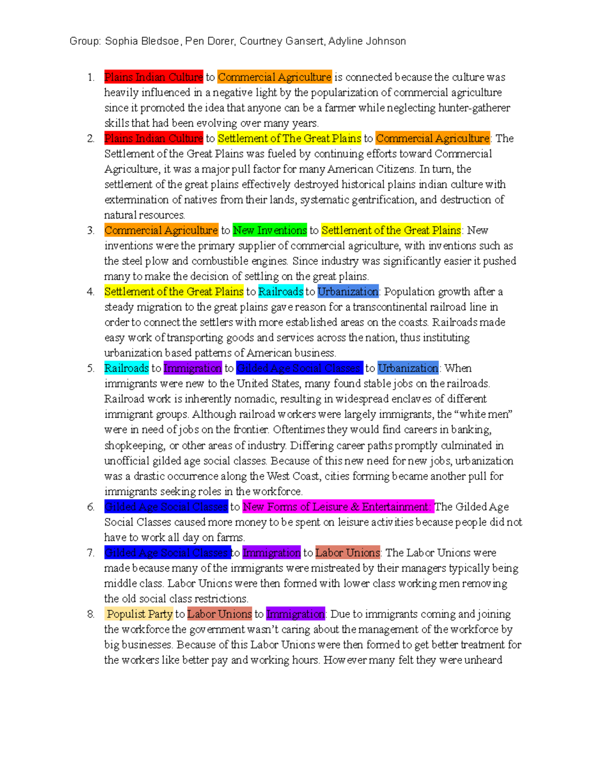 Hexagon activity period 6 - Plains Indian Culture to Commercial ...