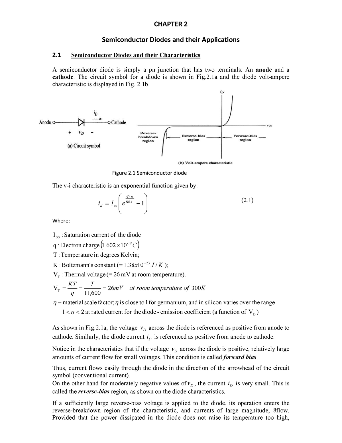 Chapter 2 - CHAPTER 2 Semiconductor Diodes And Their Applications 2 ...