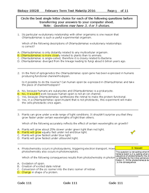 2016 Test 1 Midterm bio 1002 test with answers - 1 Circle the best ...