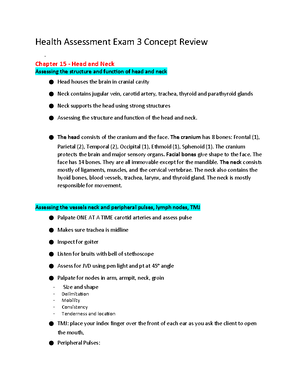 Health Assessment Exam 2 Concept Review - Heath Assessment Study Guide ...