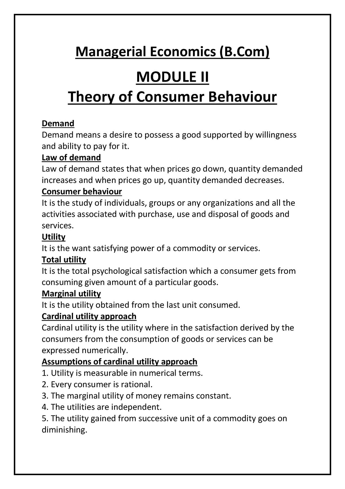 ME- 2nd Module - Managerial Economics Notes - Managerial Economics (B ...