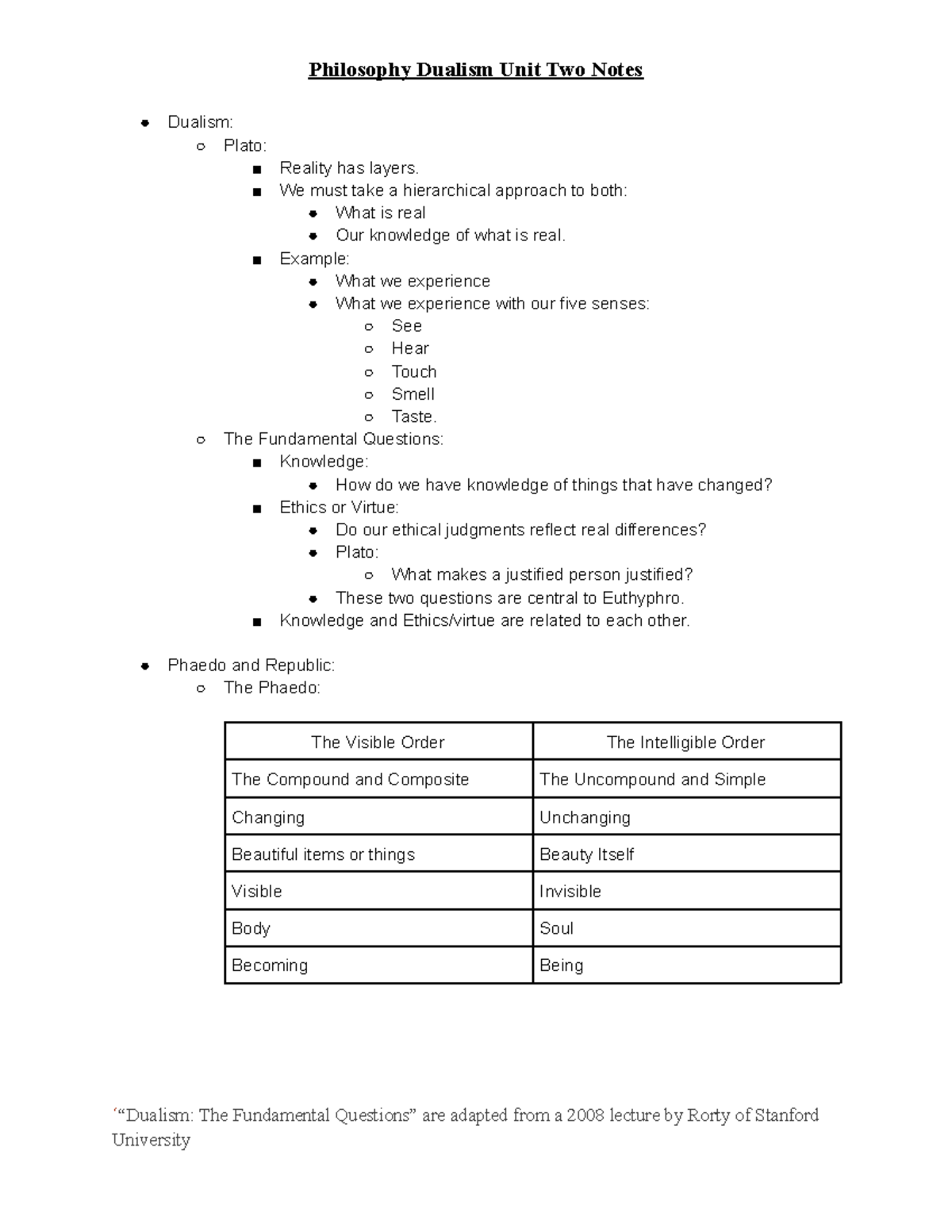 philosophy-dualism-unit-two-notes-we-must-take-a-hierarchical