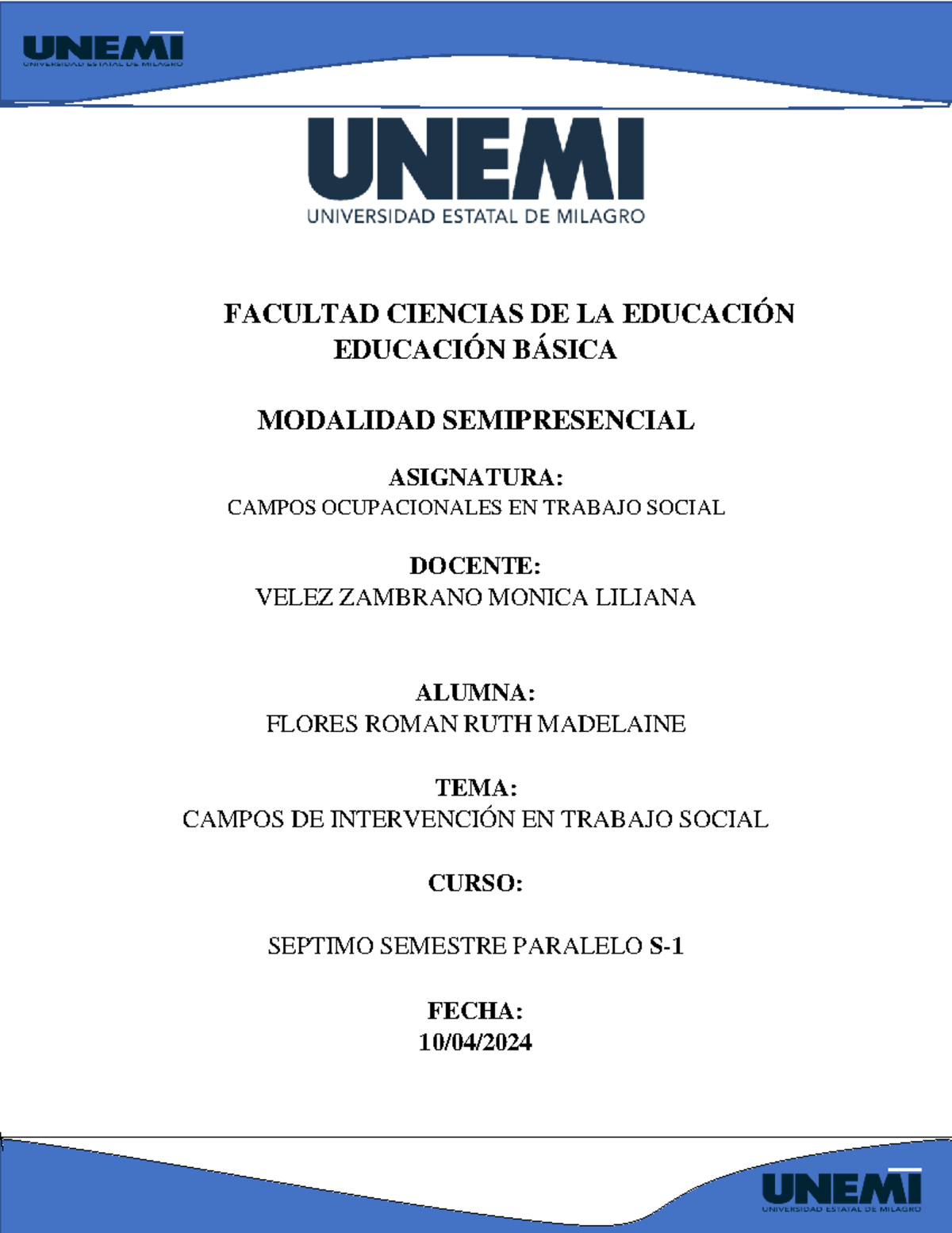 Campos- Ocupacionales - FACULTAD CIENCIAS DE LA EDUCACIÓN EDUCACIÓN ...