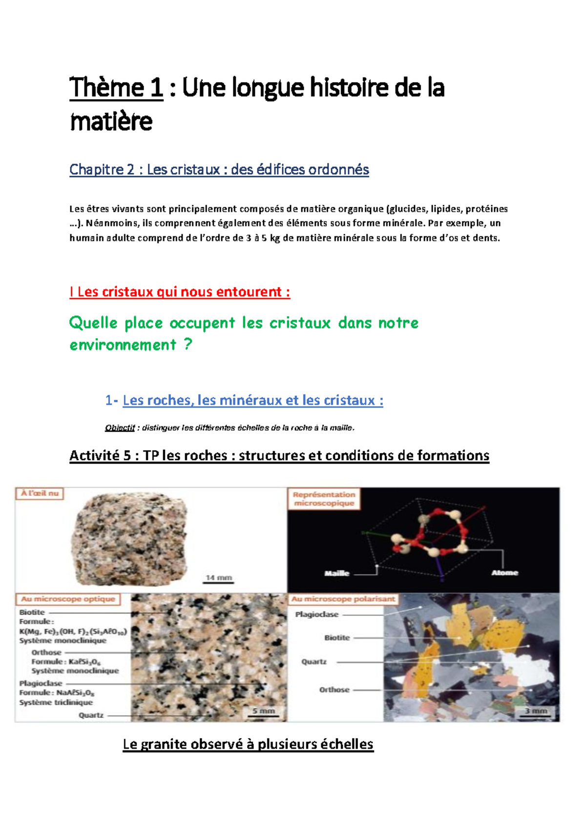 Chapitre 2 Cours De Svt De Premi re G n rale Th me 1 Une Longue 