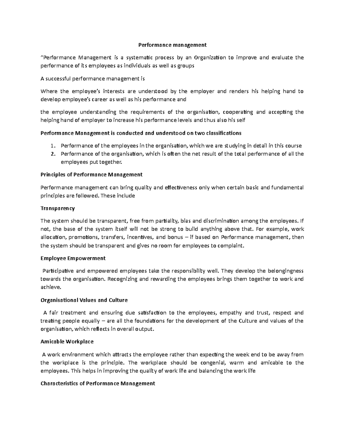 Performance management - Principles of Performance Management ...