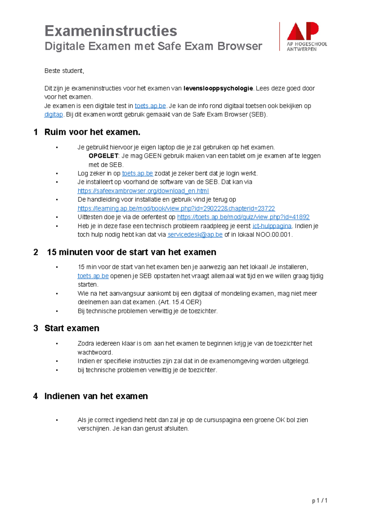 Instructies digitale examen met SEB - Exameninstructies Digitale Examen ...