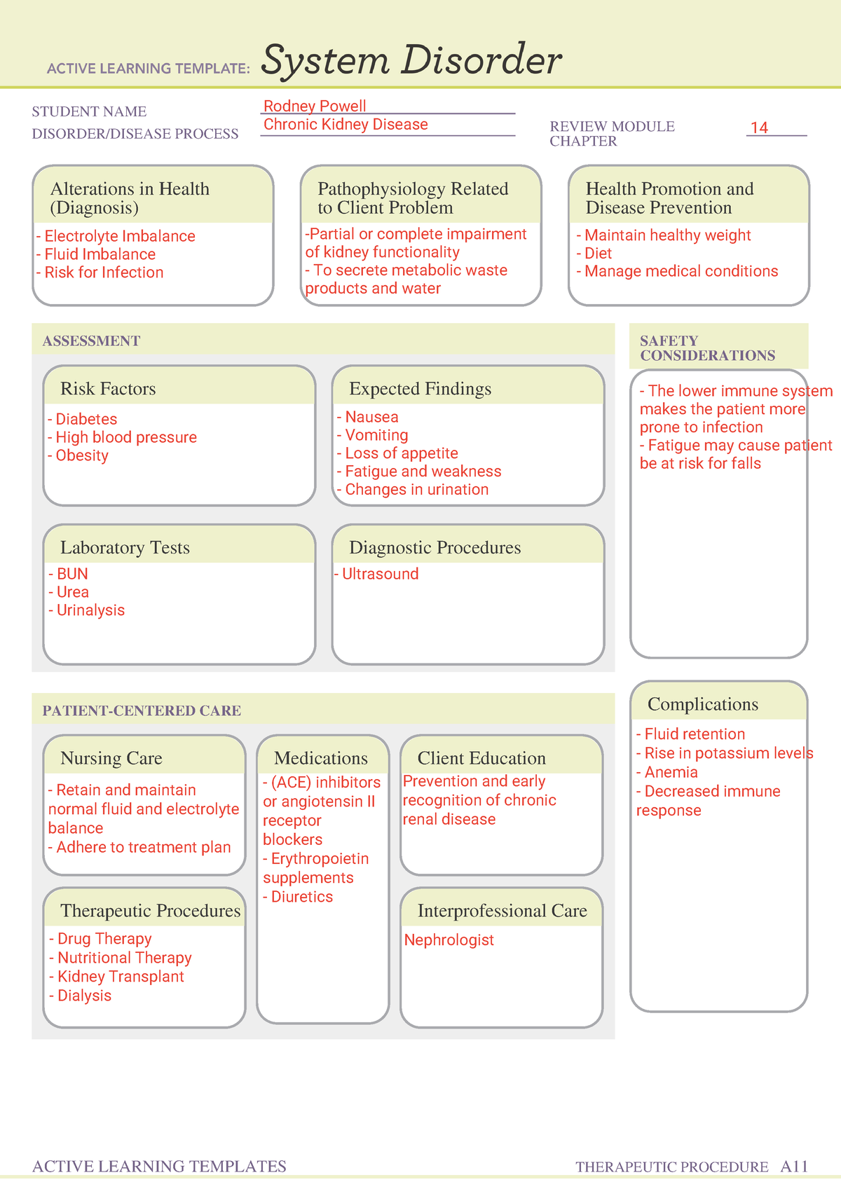 Renal Disorders - tyrtytry - STUDENT NAME DISORDER/DISEASE PROCESS ...