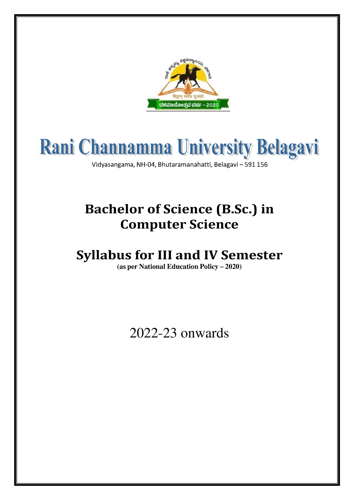 BSC CS III IV SEM - Syllabus - Computer Science And Engineering - VTU ...