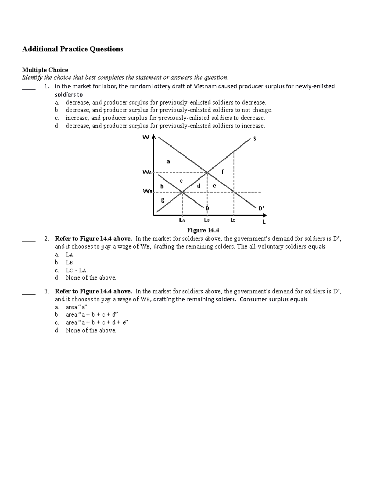 Additional Practice Questions - Additional Practice Questions Multiple ...